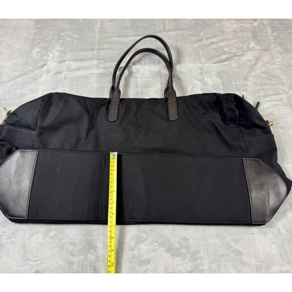 CUYANA Classic Weekender Black Canvas Black Leather Handle Strap Duffle Bag EUC - Picture 5 of 16
